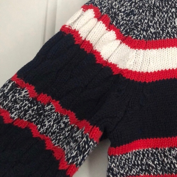 Tommy Crewneck Striped Cable-Knit Sweater - Picture 3 of 6